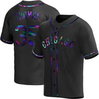 Youth Replica Black Holographic Frank Thomas Chicago White Sox Alternate Jersey